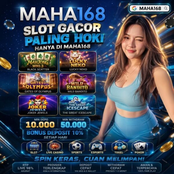 Banner resmi Maha168 game online terpercaya bonus deposit 10 persen setiap hari